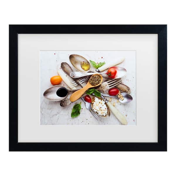 Trademark Fine Art Aleksandrova Karina Spoons And Salad Matted Framed Photography Wall Art 18 in. x 22 in.
