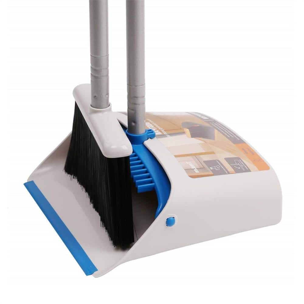 51 Easy Upright Broom and Dustpan Set w/ Lid Stainless Steel