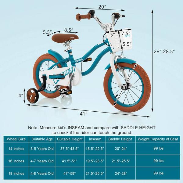 キッズ うぇーい Costway 14'' Kid's Bike with Removable Training Wheels