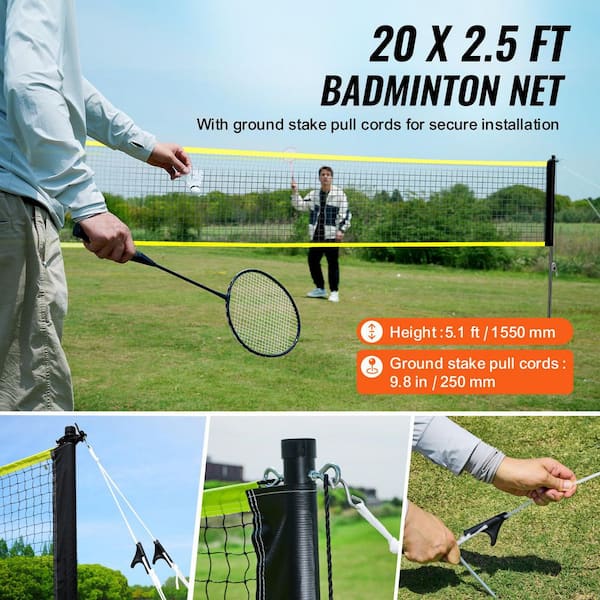 yume satoアスレチックネット SKYSHALO Badminton Net Set, Outdoor Backyard Beach Park