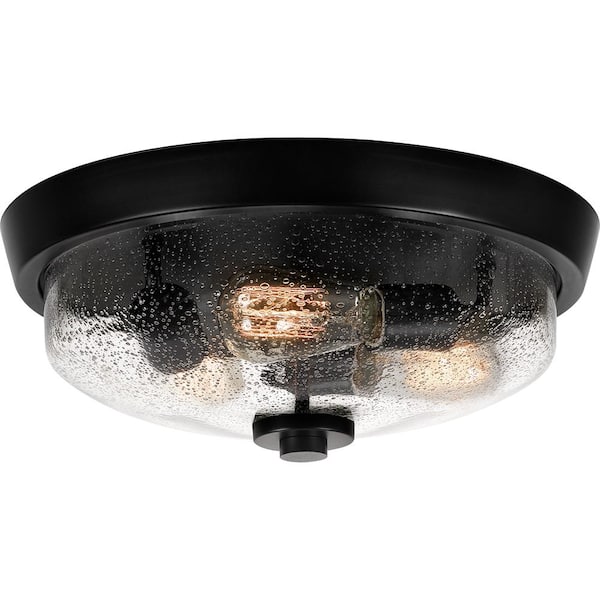 Quoizel Radius 14.75 in. 3-Light Earth Black Flush Mount QF3415EK - The ...