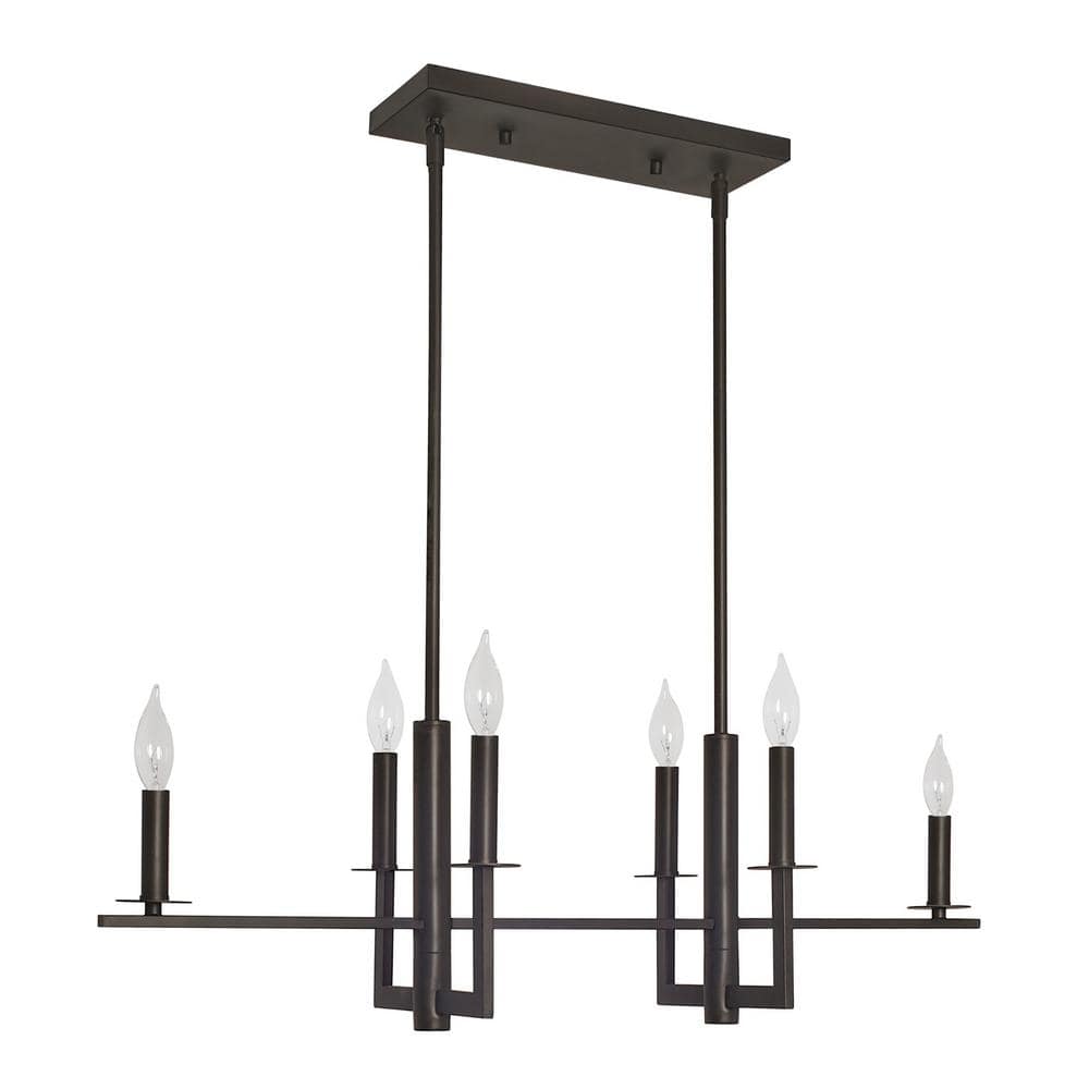 Oil Rubbed Bronze 6-Light Geometric Island Chandelier