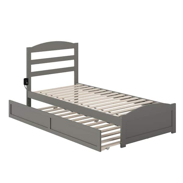 AFI Warren 38-1/4 in. W Grey Twin Extra Long Solid Wood Frame with Twin ...