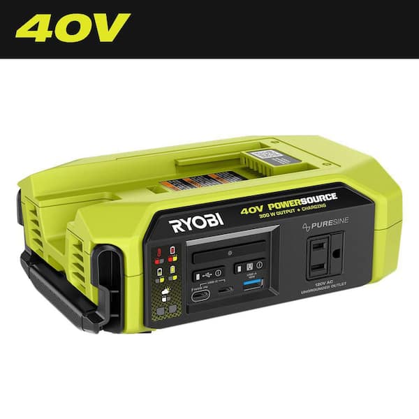 40V 300-Watt Portable Battery Inverter Power Source and 40V Battery Charger (Tool Only)