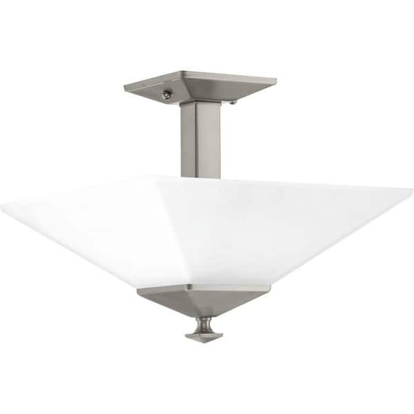 Progress Lighting Clifton Heights 2-Light Brushed Nickel Semi-Flush Mount