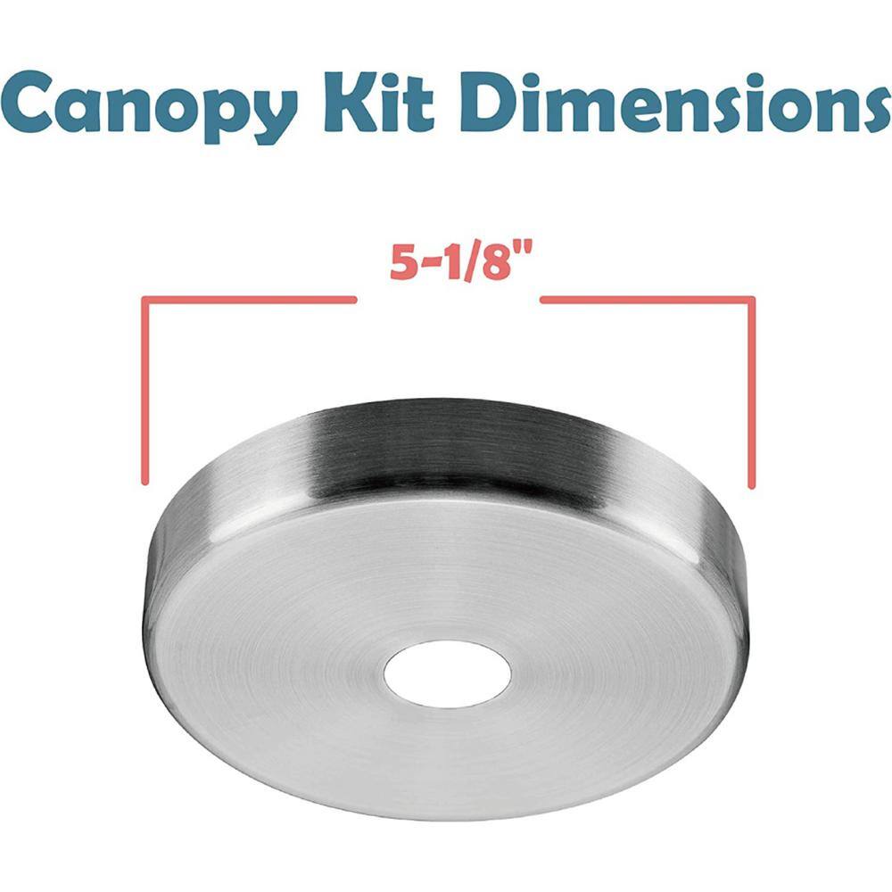 Brushed Nickel Contemporary Chandelier Fixture Canopy, 5-1/8" Diameter