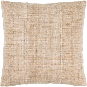 Mud Cloth Beige Woven Down Fill 22 in. x 22 in. Decorative Pillow