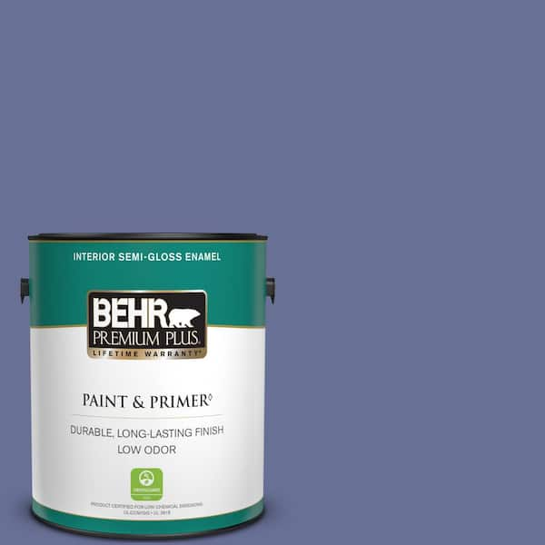 BEHR PREMIUM PLUS 1 gal. #620D-6 Royal Intrigue Semi-Gloss Enamel Low Odor Interior Paint & Primer