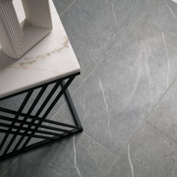 MSI Exeter Matte Gray Stone Look Porcelain Rectangle Tile 12