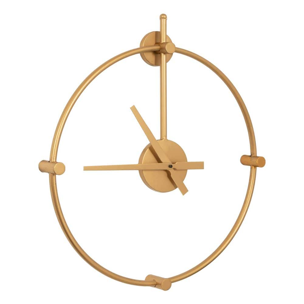 Kate and Laurel Lidor Gold Analog Wall Clock 220934 - The Home Depot