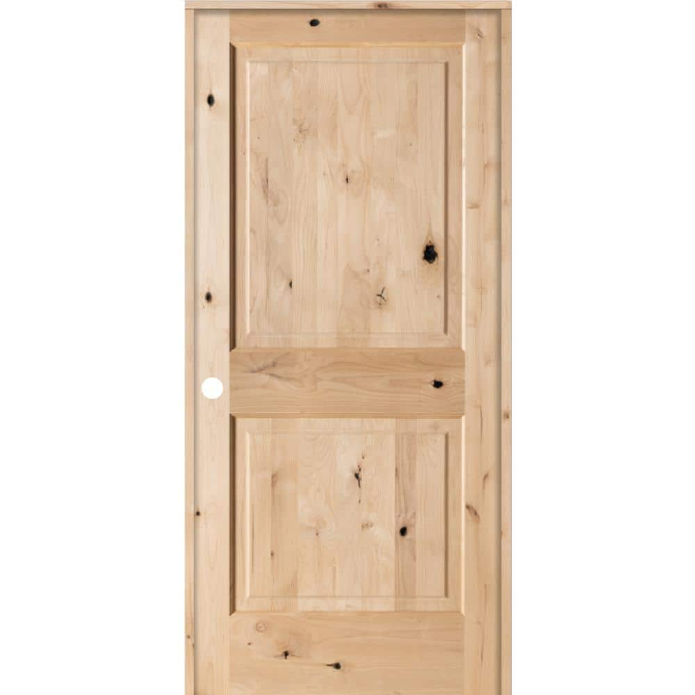 Krosswood Doors 36 in. x 80 in. 2-Panel Square Top Solid Wood Core ...