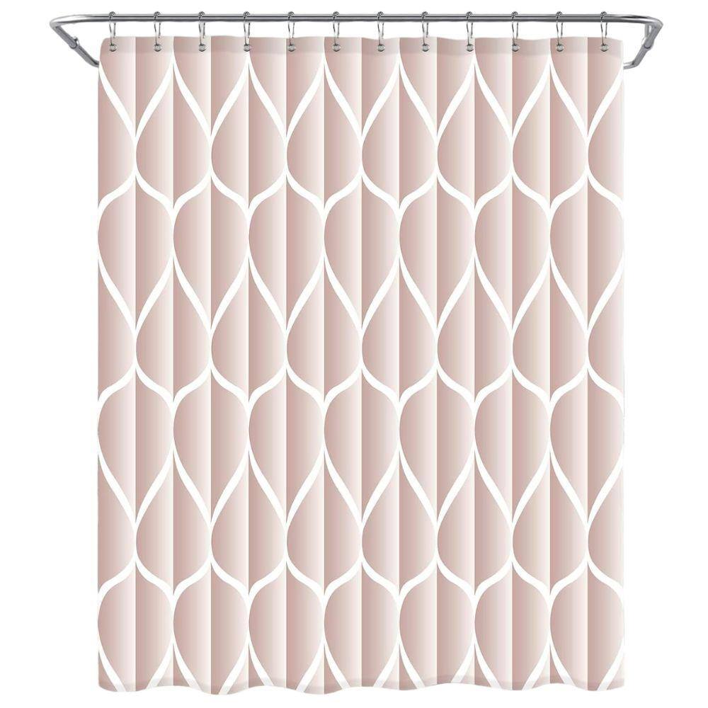 Waterproof 72 in. W x 72 in. L Quick-Drying Polyester Shower Curtain in Ros