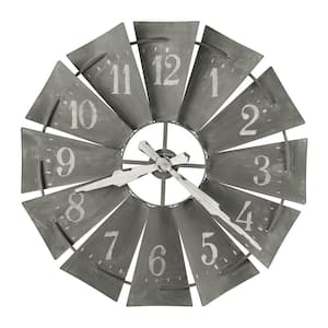 Windmill Gray Wall Clock