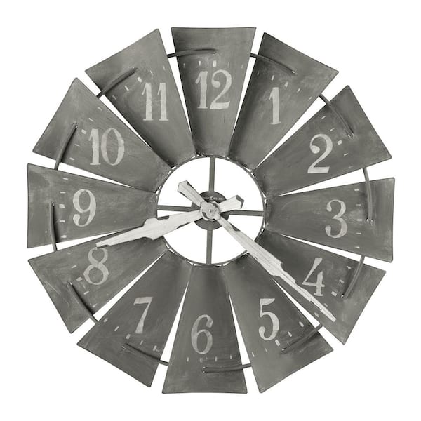 Windmill Gray Wall Clock