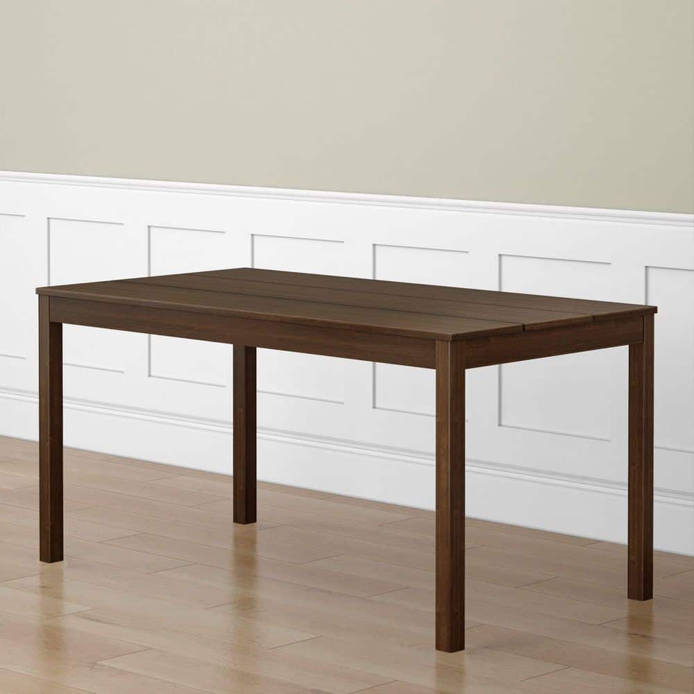 Davie Modern Walnut Wood 72 in. 4 Leg Base Dining Table Seats 6