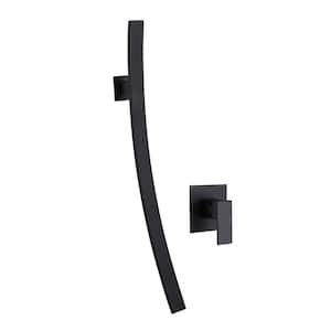 Modern Single-Handle Wall Mounted Bathroom Faucet in Matte Black