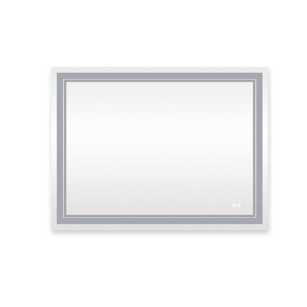 Funkol 48 In W X 36 In H Rectangular Framed Led Wall Mount Bathroom