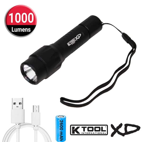 K Tool International 1000 Lumens Flashlight with Power Bank