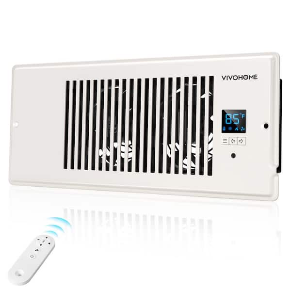 4 in. x 10 in. 120 CFM Wall Mounted Quiet Smart Register Booster Fan with Thermostat Control in White