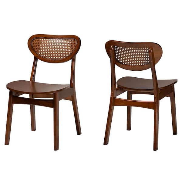 Baxton Studio Hesper Walnut Brown Dining Chair (Set of 2)