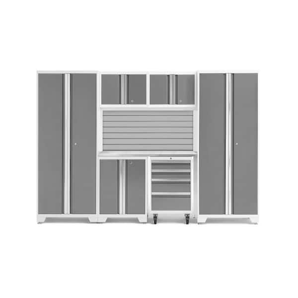 Bold Series 7-Piece 24-Gauge Steel Garage Storage System in Platinum Silver (108 in. W x 77 in. H x 18 in. D)