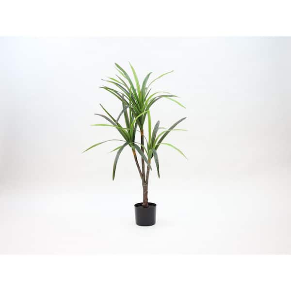 Unbranded 42 in. Green Artificial Yucca Succulent Plant in Black Drop in Pot