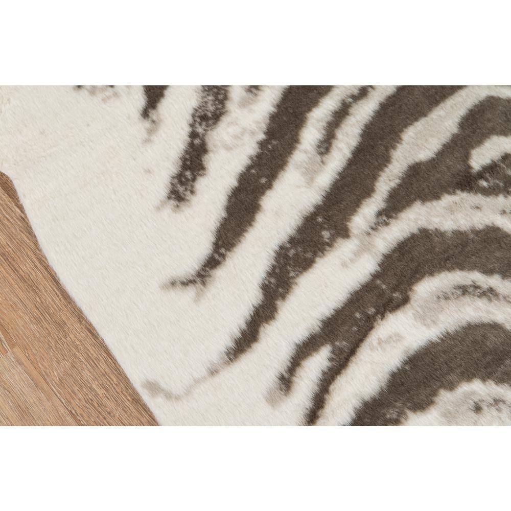 Gray and Taupe Faux Fur Rectangular Area Rug
