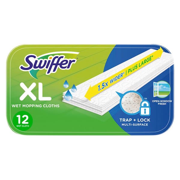 Swiffer Sweeper XL Wet Mopping Cloth Refills with Open Window Scent (12-Count)