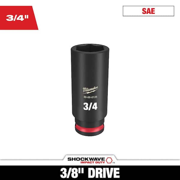 SHOCKWAVE 3/8 in. Drive 3/4 in. Deep 6 Point Impact Socket (1-Pack)