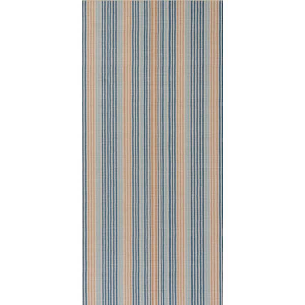 Stockholm Striped Machine Washable Blue 3 ft. x 8 ft. Indoor Runner Rug