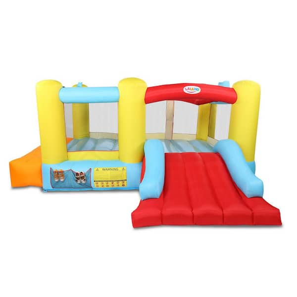 Karl home Inflatable Bounce House with Carry Case a Basketball Hoop With Ball And a Slide