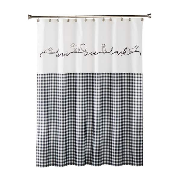 Farmhouse Dogs 72 In Black Shower, Home Depot Shower Curtains