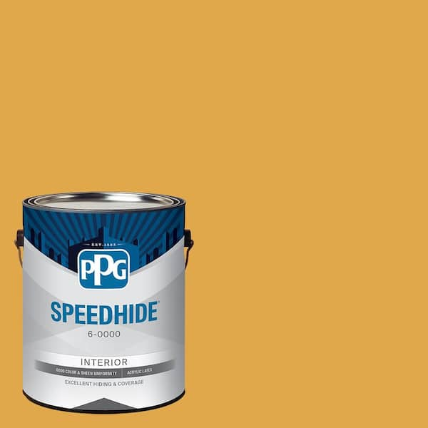 SPEEDHIDE 1 gal. PPG1209-6 Brass Mesh Satin Interior Paint PPG1209-6SH-1SA  - The Home Depot