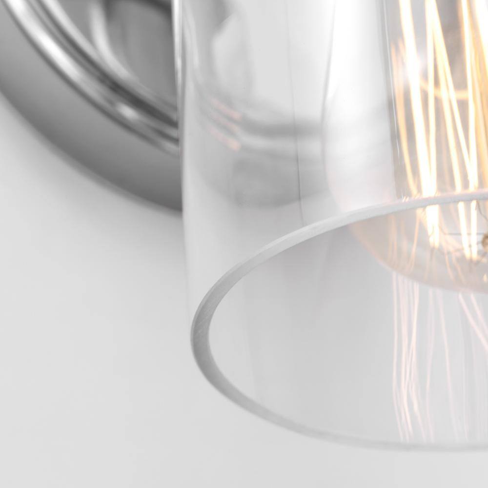 Chrome Wall Sconce with Clear Glass Shade