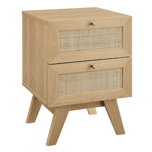  Nathan James Mina Rattan Wood End Side Accent Table