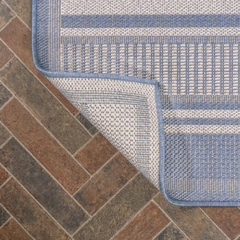 Haynes Modern Double Stripe 8' x 10' Blue/Light Gray Area Rug