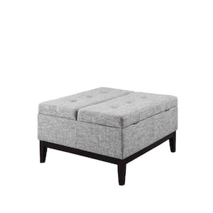 35.5 in. Black and Gray Square Other Fabric Top Coffee Table