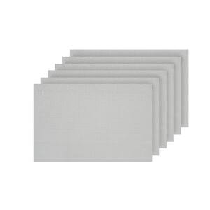 Natural Shimmer White Woven Textilene Reversible Rectangle Placemats (Set of 6)