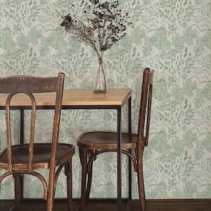 Stencil Foliage Eucalyptus Non-Pasted Wallpaper, 60 sq. ft.