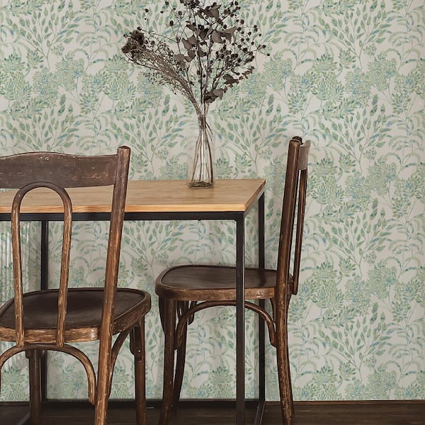 Eucalyptus Stencil Foliage Unpasted Wallpaper Roll (Covers 60 sq. ft.)
