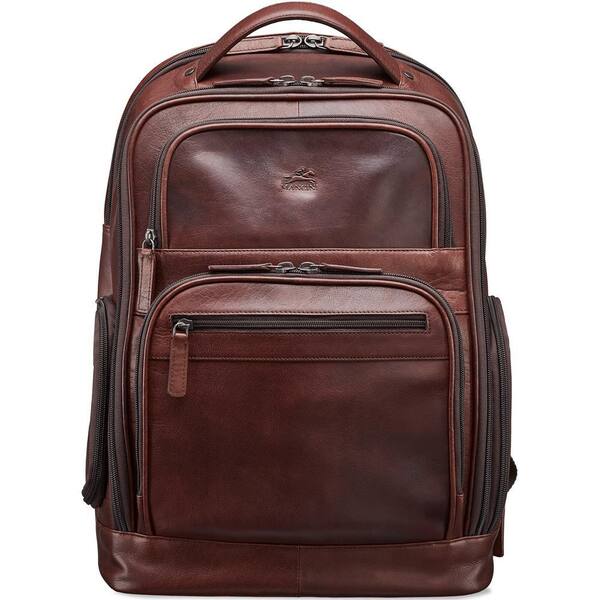 Buffalo Collection 15.6 in. Brown Leather Backpack for Laptop