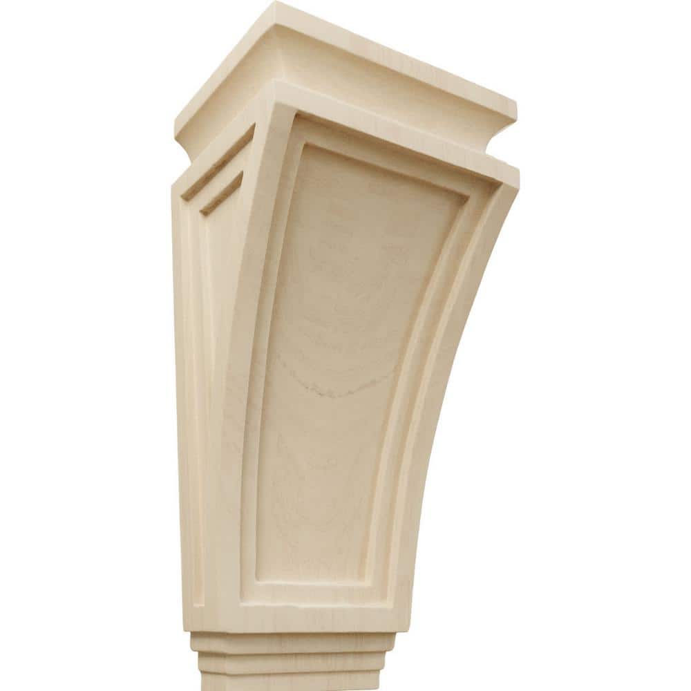 Unfinished Rubberwood Traditional Corbel 6"W x 4-3/4"D x 12"H
