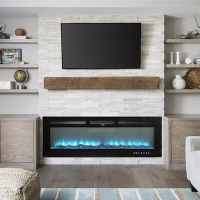 60 in. Classic Built-in or Wall-Mounted Direct Vent Electric Fireplace Insert