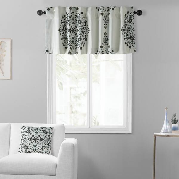Exclusive Fabrics & Furnishings Kerala Cocoa Brown Printed Cotton Rod Pocket Window Valance - 50 in. W x 19 in. L (1 Panel)