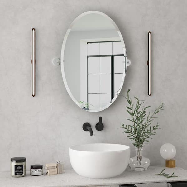 KOHROS 39 in. x 28 in. Rectangle Frameless Beveled Glass Decoration Mirror