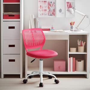 Carnation Rose Middle Back Mesh Seat Swivel Task Chair with Adjustable Height