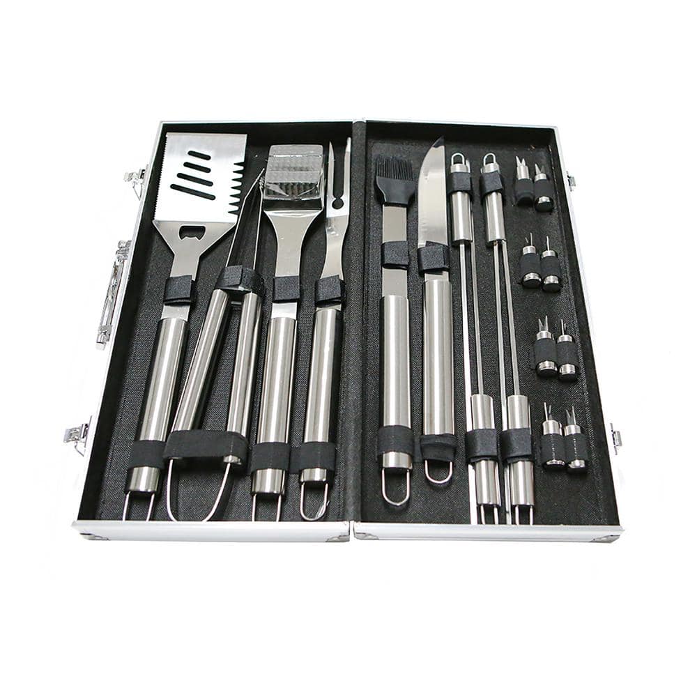 Deluxe Stainless Steel BBQ Tool Set with Storage Case