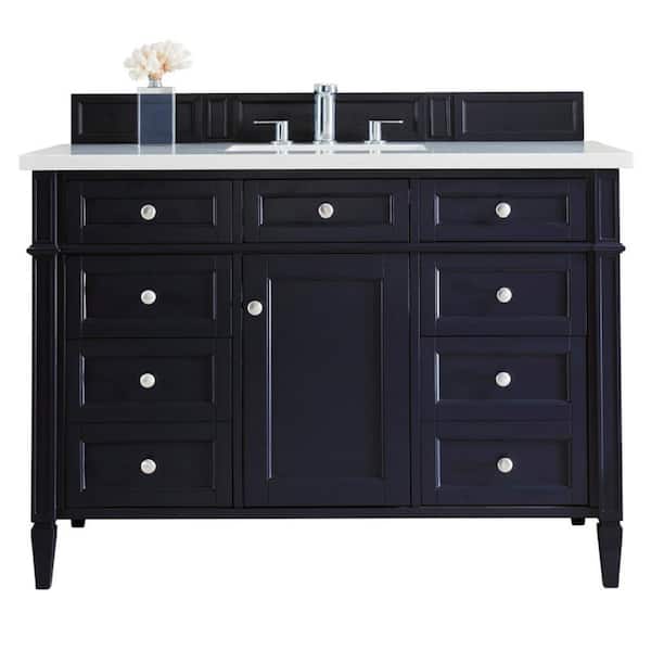 James Martin Vanities Brittany 48 in. W x 23.5 in.D x 34 in. H Single Vanity in Victory Blue with Solid Surface Top in Arctic Fall