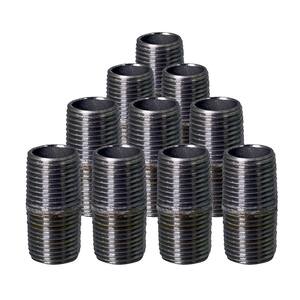 Black Steel Pipe, 1-1/4 in. x 2 in. Nipple Fitting (10-Pack)
