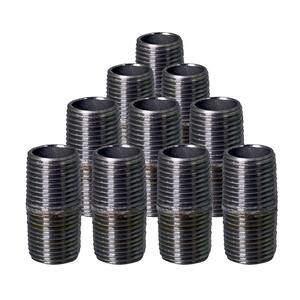 3/8 in. L Black Malleable Iron Pipe Cap, Threaded Fitting 150 lbs.  Application (10-Pack)